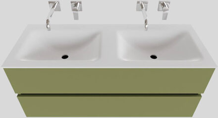Boss & Wessing Badkamermeubel Solid Surface BWS Oslo 120x46 cm Dubbel Mat Groen (0 kraangaten)