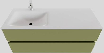 Boss & Wessing Badkamermeubel Solid Surface BWS Oslo 120x46 cm Links Mat Groen (met 1 kraangat)