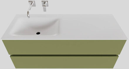 Boss & Wessing Badkamermeubel Solid Surface BWS Oslo 120x46 cm Links Mat Groen (zonder kraangaten)