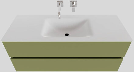 Boss & Wessing Badkamermeubel Solid Surface BWS Oslo 120x46 cm Midden Mat Groen (zonder kraangaten)