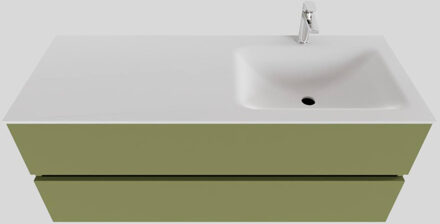 Boss & Wessing Badkamermeubel Solid Surface BWS Oslo 120x46 cm Rechts Mat Groen (met 1 kraangat)