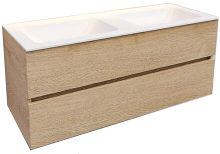 Boss & Wessing Badkamermeubel Solid Surface BWS Oslo 120x46 cm Washed Oak (alle varianten) Houtlook