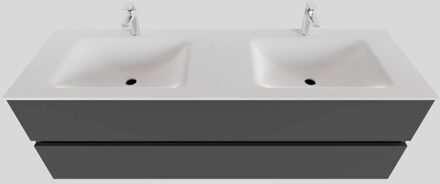 Boss & Wessing Badkamermeubel Solid Surface BWS Oslo 150x46 cm Dubbel Mat Antraciet (2 kraangaten)
