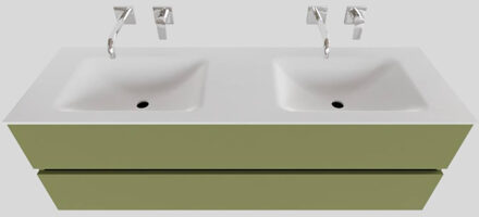 Boss & Wessing Badkamermeubel Solid Surface BWS Oslo 150x46 cm Dubbel Mat Groen (0 kraangaten)