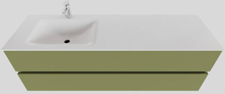 Boss & Wessing Badkamermeubel Solid Surface BWS Oslo 150x46 cm Links Mat Groen (met 1 kraangat)