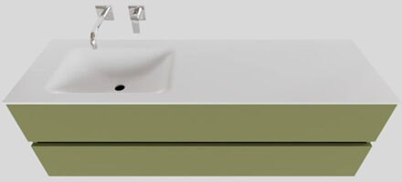 Boss & Wessing Badkamermeubel Solid Surface BWS Oslo 150x46 cm Links Mat Groen (zonder kraangaten)