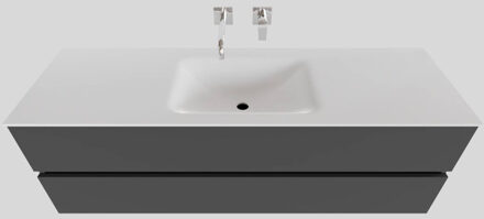 Boss & Wessing Badkamermeubel Solid Surface BWS Oslo 150x46 cm Midden Mat Antraciet (0 kraangaten)