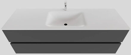 Boss & Wessing Badkamermeubel Solid Surface BWS Oslo 150x46 cm Midden Mat Antraciet (met 1 kraangat)