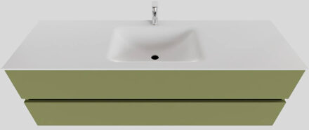 Boss & Wessing Badkamermeubel Solid Surface BWS Oslo 150x46 cm Midden Mat Groen (met 1 kraangat)