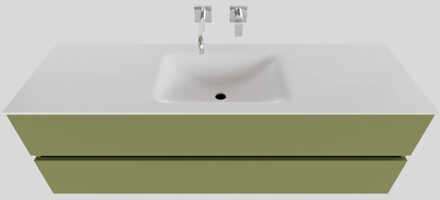 Boss & Wessing Badkamermeubel Solid Surface BWS Oslo 150x46 cm Midden Mat Groen (zonder kraangaten)