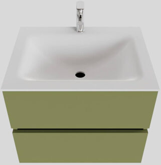 Boss & Wessing Badkamermeubel Solid Surface BWS Oslo 60x46 cm Mat Groen (met 1 kraangat)
