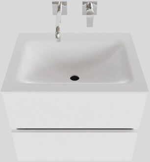 Boss & Wessing Badkamermeubel Solid Surface BWS Oslo 60x46 cm Mat Wit (zonder kraangaten)