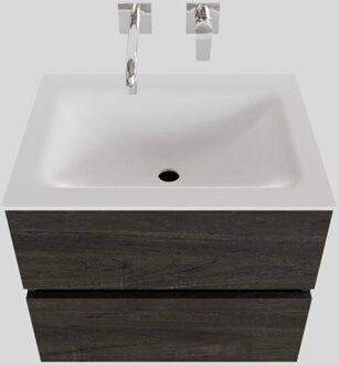 Boss & Wessing Badkamermeubel Solid Surface BWS Oslo 60x46 cm Wood Dark Brown (0 kraangaten) Houtlook