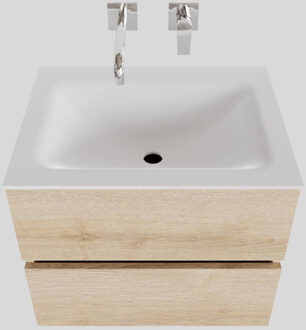 Boss & Wessing Badkamermeubel Solid Surface BWS Oslo 60x46 cm Wood Washed Oak (0 kraangaten) Houtlook