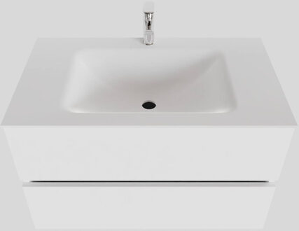 Boss & Wessing Badkamermeubel Solid Surface BWS Oslo 80x46 cm Mat Wit (met 1 kraangat)
