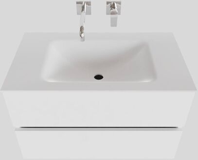 Boss & Wessing Badkamermeubel Solid Surface BWS Oslo 80x46 cm Mat Wit (zonder kraangaten)