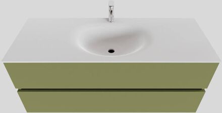 Boss & Wessing Badkamermeubel Solid Surface BWS Stockholm 120x46 cm Midden Mat Groen (met 1 kraangat)