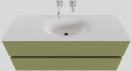 Boss & Wessing Badkamermeubel Solid Surface BWS Stockholm 120x46 cm Midden Mat Groen (zonder kraangat)