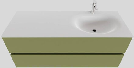 Boss & Wessing Badkamermeubel Solid Surface BWS Stockholm 120x46 cm Rechts Mat Groen (met 1 kraangat)