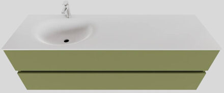 Boss & Wessing Badkamermeubel Solid Surface BWS Stockholm 150x46 cm Links Mat Groen (met 1 kraangat)