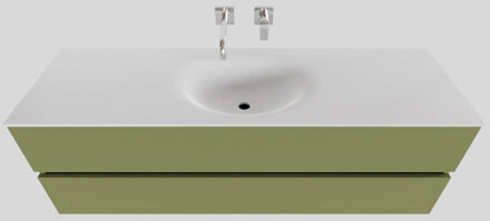 Boss & Wessing Badkamermeubel Solid Surface BWS Stockholm 150x46 cm Midden Mat Groen (zonder kraangat)
