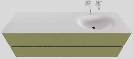 Boss & Wessing Badkamermeubel Solid Surface BWS Stockholm 150x46 cm Rechts Mat Groen (zonder kraangat)
