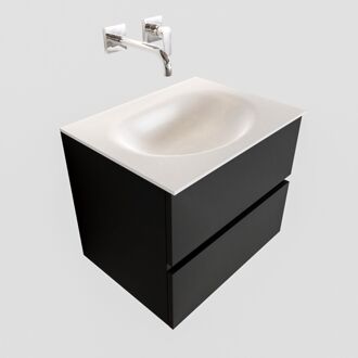 Boss & Wessing Badkamermeubel Solid Surface BWS Stockholm 60x45 cm Mat Zwart Urban (0 kraangaten)