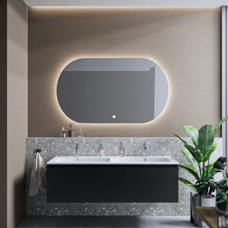 Boss & Wessing Badkamermeubelset BWS Anubis 120cm 1 Lade Mat Zwart Met Wastafel (Naar Keuze)