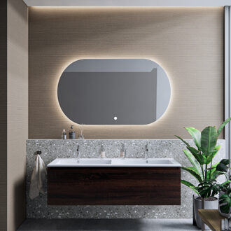 Boss & Wessing Badkamermeubelset BWS Anubis 120cm 1 Lade Sonama Charcoal Eiken Met Wastafel (Naar Keuze)