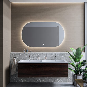 Boss & Wessing Badkamermeubelset BWS Anubis 120cm 2 Laden Sonama Charcoal Eiken Met Wastafel (Naar Keuze)