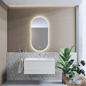 Boss & Wessing Badkamermeubelset BWS Anubis 70cm 1 Lade Monaco Wit Eiken Met Wastafel (Naar Keuze)