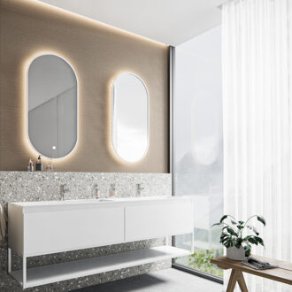 Boss & Wessing Badkamermeubelset BWS Anubis Frame 180cm 2 Laden Mat Wit Met Wastafel (Naar Keuze)