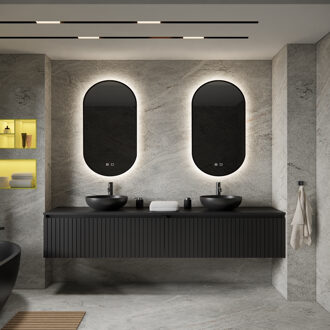 Boss & Wessing Badkamermeubelset BWS Linea | 200 cm | Mat Zwart