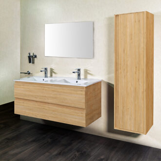 Boss & Wessing Badkamermeubelset BWS Sally 120 cm Twee Soft-Close Lades Licht Eiken