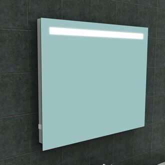 Boss & Wessing Badkamerspiegel Aqua Splash Mire Rechthoek Inclusief LED Verlichting + Stopcontact 100 cm Aqua Splash