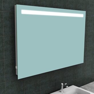 Boss & Wessing Badkamerspiegel Aqua Splash Mire Rechthoek Inclusief LED Verlichting + Stopcontact 120 cm Aqua Splash