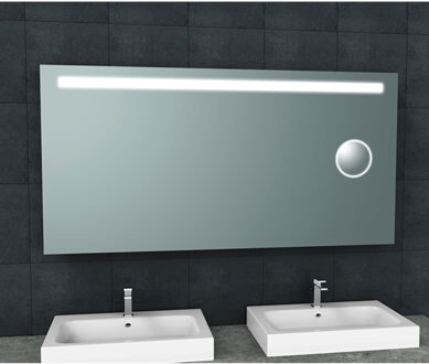 Boss & Wessing Badkamerspiegel BWS Mire Rechthoek Inclusief LED Verlichting + Scheerspiegel 160 cm