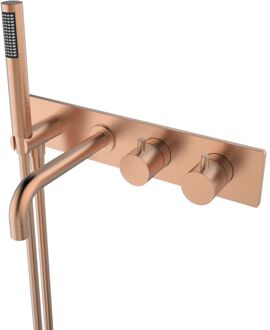 Boss & Wessing Badkraan BWS Exclusive Thermostaat Inbouw 2-knops Geborsteld Koper