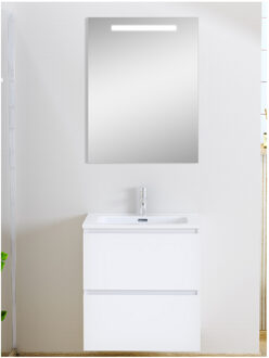 Boss & Wessing Badmeubel BWS Mark Compleet Met Led Spiegel 60 cm Mat Wit Boss & Wessing