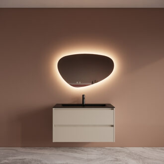 Boss & Wessing Badmeubelset BWS Riga Met Asia Wastafel Mat Zwart 100 cm Kasjmier Boss & Wessing