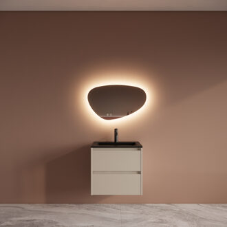 Boss & Wessing Badmeubelset BWS Riga Met Asia Wastafel Mat Zwart 60 cm Kasjmier Boss & Wessing