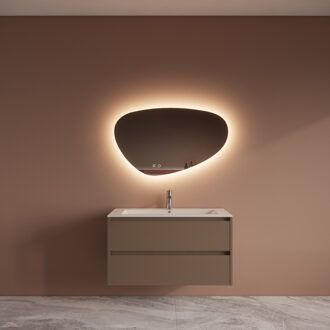 Boss & Wessing Badmeubelset BWS Riga Met Asia Wastafel Wit 100 cm Latte Boss & Wessing