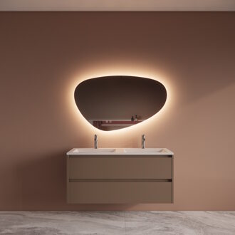 Boss & Wessing Badmeubelset BWS Riga Met Asia Wastafel Wit 120 cm Latte