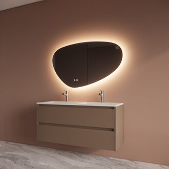 Boss & Wessing Badmeubelset BWS Riga Met Asia Wastafel Wit 120 cm Latte