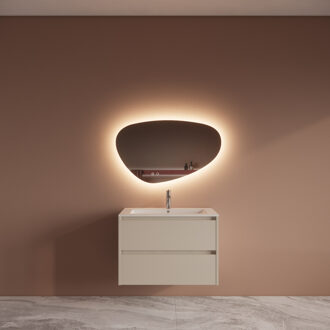 Boss & Wessing Badmeubelset BWS Riga Met Asia Wastafel Wit 80 cm Kasjmier Boss & Wessing