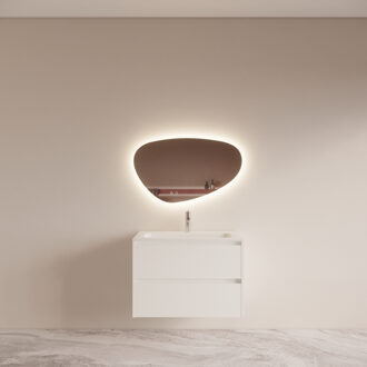 Boss & Wessing Badmeubelset BWS Riga met Asia Wastafel Wit 80 cm Mat Wit