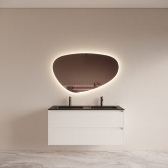 Boss & Wessing Badmeubelset BWS Riga met Asia Wastafel Zwart 120 cm Mat Wit