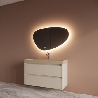 Boss & Wessing Badmeubelset BWS Riga Met Lako Wastafel Cappuccino 100 cm Kasjmier Beige