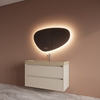 Boss & Wessing Badmeubelset BWS Riga Met Lako Wastafel Cappuccino 100 cm Kasjmier Boss & Wessing