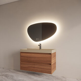 Boss & Wessing Badmeubelset BWS Riga Met Lako Wastafel Cappuccino 100 cm Walnoot Boss & Wessing